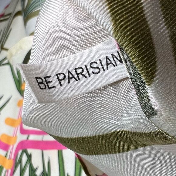 Be Parisian 100% French Silk Twist Tank Top Blouse Botanical Floral XSmall Small - Picture 7 of 10